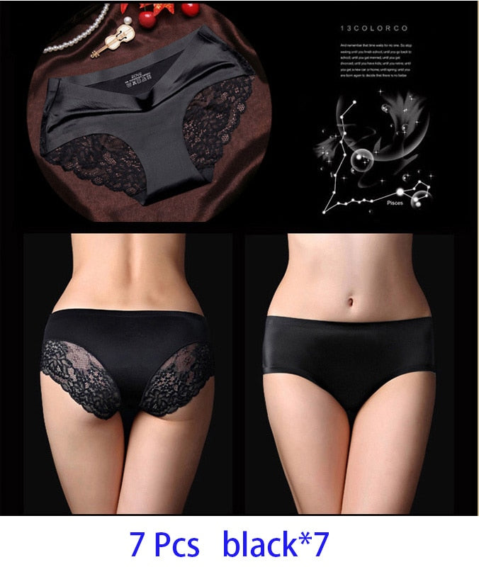 7Pcs Women's Pants exy Panties 2022 Women's Iace lingerie Solid Color Seamless briefs Mid-Rise Briefs Woman cotton underwear
